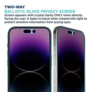 Tech Armor 1 Pack Privacy Ballistic Glass Screen Protector Compatible for Apple NEW iPhone 14 Pro Max 5G 6.7 Inch Tempered Glass 2022
