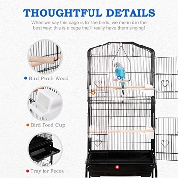 SUPER DEAL 59.3 Rolling Bird Cage with Convenient Storage