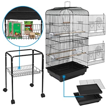 SUPER DEAL 59.3 Rolling Bird Cage with Convenient Storage