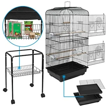 SUPER DEAL 59.3 Rolling Bird Cage with Convenient Storage