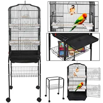 SUPER DEAL 59.3 Rolling Bird Cage with Convenient Storage