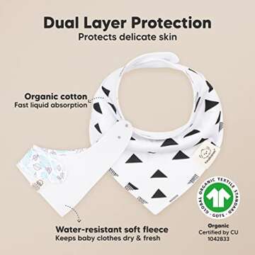 8-Pack Organic Baby Bandana Bibs for Girls - Super Absorbent Triangle Baby Bibs for Drooling and Tee...