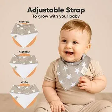 8-Pack Organic Baby Bandana Bibs for Girls - Super Absorbent Triangle Baby Bibs for Drooling and Teething Infant, 100% Cotton Extra Soft for Newborn, Infant 0-36 Months (Grayscape)