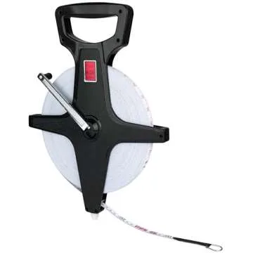 Champion Sports Open Reel Measure Tape, 330 ft, 100 meters, with Metal Spike, Hand Crank - Open Tape...