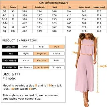 ROYLAMP Women's Summer 2 Piece Outfits Round Neck Crop Basic Top Cropped Wide Leg Pants Set Jumpsuits Bright Orange M