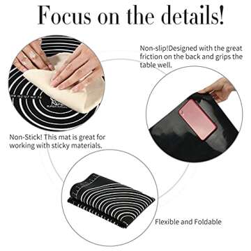 SUPER KITCHEN Non-slip Silicone Pastry Mat for Baking
