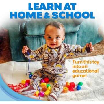 Skoolzy Rainbow Stringing Beads for Toddlers | 46 Pcs