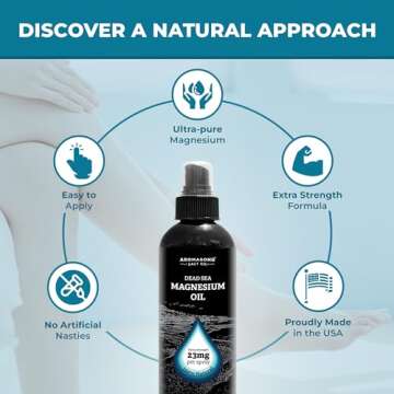 Aromasong Extra Strength Ultra Pure Magnesium Spray (23mg Magnesium in Each Spray) 8 Oz, Magnesium Oil Spray - Made in The USA - for Leg Discomfort and Promotes a Calm Sleep