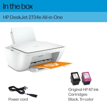HP DeskJet 2734e Wireless All-in-One Printer with Free Ink