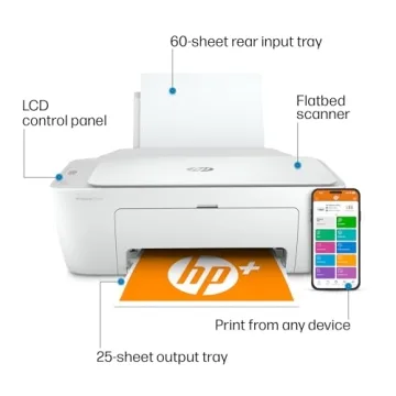 HP DeskJet 2734e Wireless All-in-One Printer with Free Ink