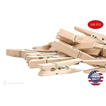 Eldorado Clothespins, Standard Natural Wooden, Stain Proof, 3 inch, 100 Value Pack, for Multipurpose Everyday Laundry, Clothes, Towels, Craft, Photos, Pictures, Decor, Baby Shower, Art Wall