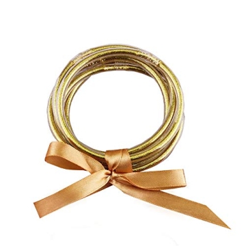 Stylish Waterproof Glitter Jelly Bracelets Set for Women