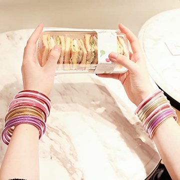 Stylish Waterproof Glitter Jelly Bracelets Set for Women