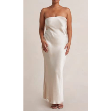 ROAONOCOMO Women Newspaper Print Tube Midi Dresses Hollow Out Off Shoulder Bodycon Maxi Dresses Strapless Sexy Clubwear