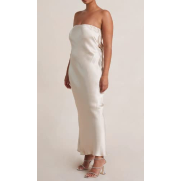 ROAONOCOMO Women Newspaper Print Tube Midi Dresses Hollow Out Off Shoulder Bodycon Maxi Dresses Strapless Sexy Clubwear