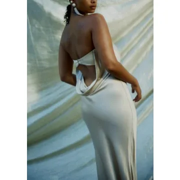 ROAONOCOMO Women Newspaper Print Tube Midi Dresses Hollow Out Off Shoulder Bodycon Maxi Dresses Strapless Sexy Clubwear