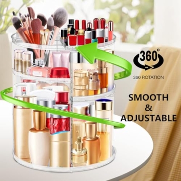 LeeWent 360° Acrylic Rotation Makeup Organizer - Stylish & Practical