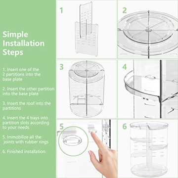 LeeWent 360° Acrylic Rotation Makeup Organizer - Stylish & Practical
