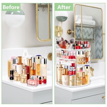 LeeWent 360° Acrylic Rotation Makeup Organizer - Stylish & Practical