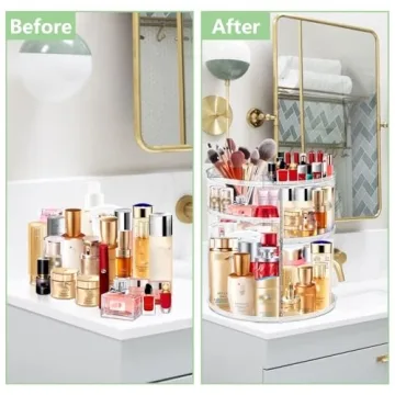 LeeWent 360° Acrylic Rotation Makeup Organizer - Stylish & Practical
