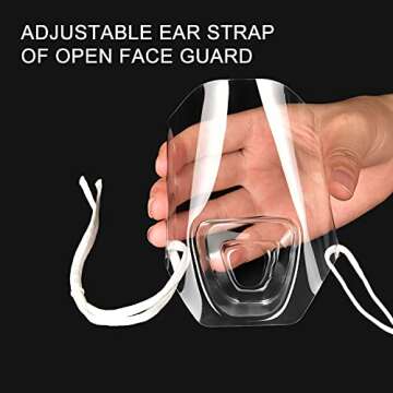 GagetElec 20 PCS Open Face Guard Mouth Cover with Adjustable Strap and Anti-Spitting Clear Mouth Cover for Restaurant,Food Truck,Beauty and Salon