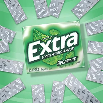 EXTRA Spearmint Sugarfree Chewing Gum 15 Pieces