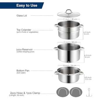 Cooks Standard 6-Piece Stainless Steel Juice Steamer Pot for Cooking