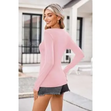 Stylish Zeagoo Women's Long Sleeve V-Neck Knit Top