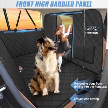 ROUWINNE High Barrier Back Seat Extender, Waterproof Dog Hammock for Car