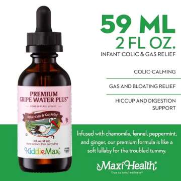 Homeopathic Gripe Water for Infants - Newborn Baby Gas Relief - Daytime / Nighttime Colic Relief for Newborns - Digestion Support & Constipation Ease Anti Gas Drops for Babies at Bedtime, 2 fl. oz.