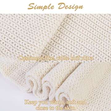 Aonal Women And Mens Winter Thick Cable Knit Wrap Chunky Long Warm Scarf,B-Beige