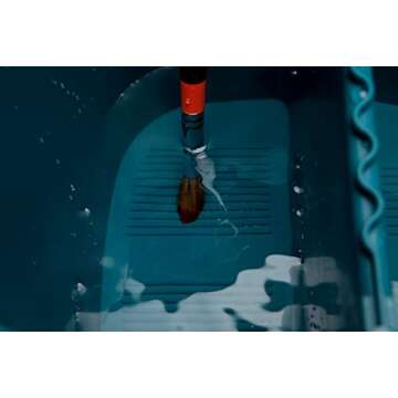 Mijello Art Organizer Water Bucket with Wiping Pad, 3 Compartments, 2 Liters, Blue with Orange Handle (92-WP4021)