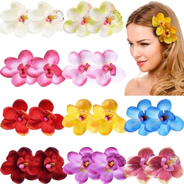 20PCS Flower Hair Clips 3inch Butterfly Orchid Floral Bows Alligator Clips for Women Girls Bridal We...