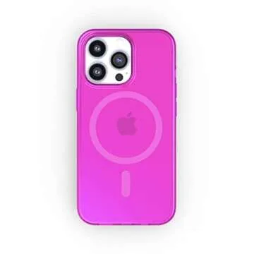 FELONY CASE - Neon Pink Crystal Clear Phone Case for iPhone 13 Pro Max, Compatible with MagSafe - 360° Shockproof Protective Cases Designed for Apple iPhone 13 Pro Max