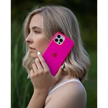 FELONY CASE - Neon Pink Crystal Clear Phone Case for iPhone 13 Pro Max, Compatible with MagSafe - 360° Shockproof Protective Cases Designed for Apple iPhone 13 Pro Max