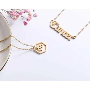 Aimber 18K Gold Plated Astrology Necklace for Women Jewelry,12 Zodiac Pendant Horoscope Constellations Necklace(Letter,Aries)