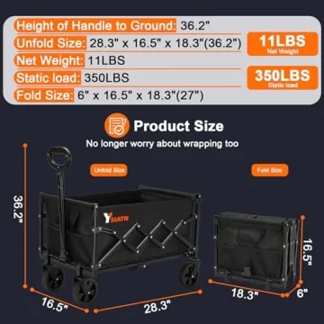 Collapsible 350lbs Portable Utility Wagon Cart