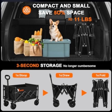 Collapsible 350lbs Portable Utility Wagon Cart