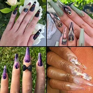 Clear Acrylic Nail Tips - Coffin Nail Tips BTArtbox 500pcs Artificial Ballerina shaped Fake Nails Half Cover False Nail with Case for Nail Salons and DIY Nail Art, 10 Sizes