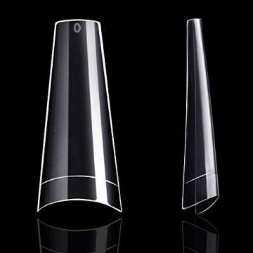 Clear Acrylic Nail Tips - Coffin Nail Tips BTArtbox 500pcs Artificial Ballerina shaped Fake Nails Half Cover False Nail with Case for Nail Salons and DIY Nail Art, 10 Sizes