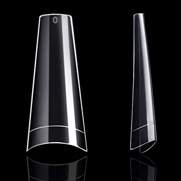 Clear Acrylic Nail Tips - Coffin Nail Tips BTArtbox 500pcs Artificial Ballerina shaped Fake Nails Half Cover False Nail with Case for Nail Salons and DIY Nail Art, 10 Sizes