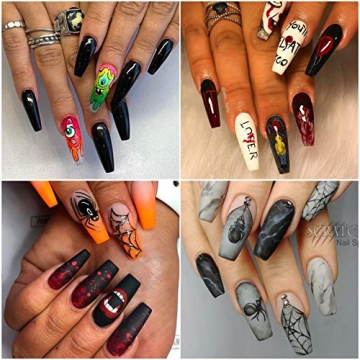 Clear Acrylic Nail Tips - Coffin Nail Tips BTArtbox 500pcs Artificial Ballerina shaped Fake Nails Half Cover False Nail with Case for Nail Salons and DIY Nail Art, 10 Sizes