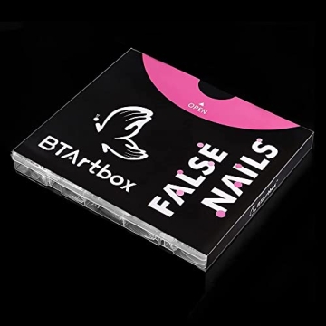 Clear Acrylic Nail Tips - Coffin Nail Tips BTArtbox 500pcs Artificial Ballerina shaped Fake Nails Half Cover False Nail with Case for Nail Salons and DIY Nail Art, 10 Sizes