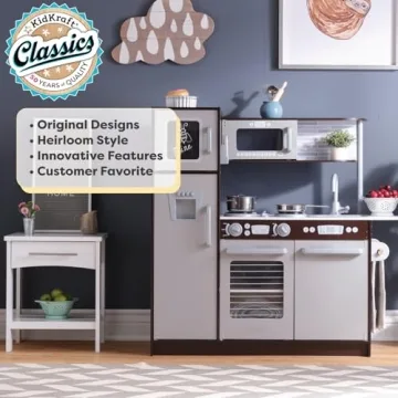 KidKraft Uptown Espresso Wooden Play Kitchen for Kids