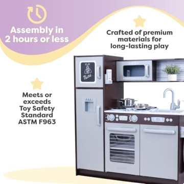 KidKraft Uptown Espresso Wooden Play Kitchen for Kids