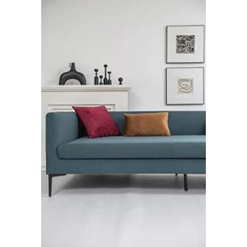 DEZENE Throw Pillow Cases 12x20 Golden Brown: 2 Pack Cozy Soft Velvet Rectangular Decorative Pillow Covers for Farmhouse Home Decor