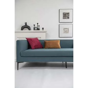 DEZENE Throw Pillow Cases 12x20 Golden Brown: 2 Pack Cozy Soft Velvet Rectangular Decorative Pillow Covers for Farmhouse Home Decor