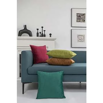 DEZENE Throw Pillow Cases 12x20 Golden Brown: 2 Pack Cozy Soft Velvet Rectangular Decorative Pillow Covers for Farmhouse Home Decor