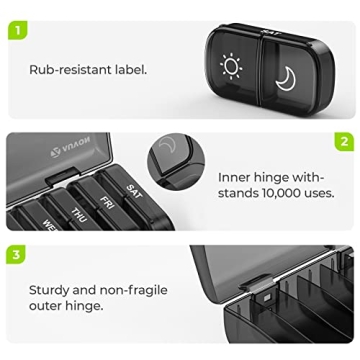 AUVON XL Weekly Pill Organizer for Medications & Vitamins