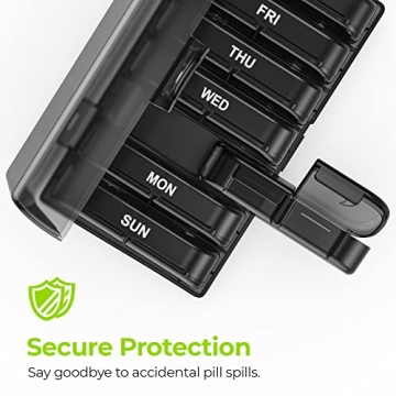 AUVON XL Weekly Pill Organizer for Medications & Vitamins